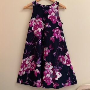 Ralph Lauren Navy and Purple Floral Tent Dress